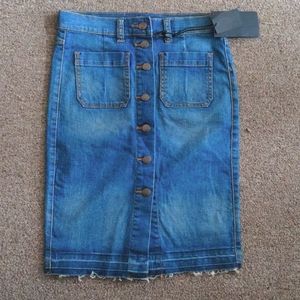 S, SP Black Label, button down, knee length, denim, pencil skirt from Nordstrom